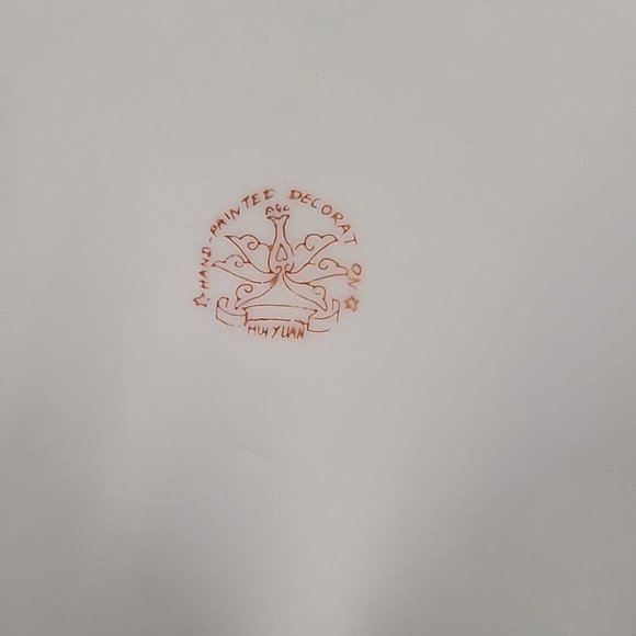 Hui Yuan Decorative Chinese Plate Floral Hand Painted Colorful Green Blue Yellow - Picture 16 of 16